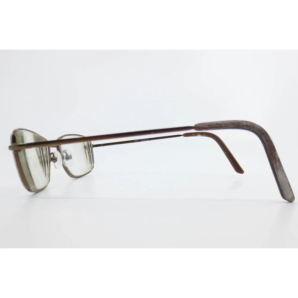 Saki Japan Handmade MOD.317 Brown Metal Rectangular Eyeglass Frames 52-18-145
